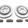 C&L Super Sport Cross-Drilled and Slotted Brake Rotor and Pad Kit; Rear