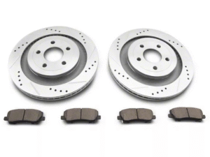 C&L Super Sport Cross-Drilled and Slotted Brake Rotor and Pad Kit; Rear